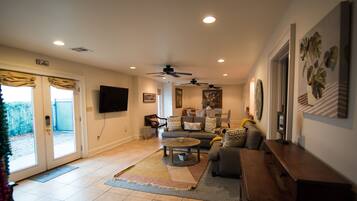 Smart TV, DVD player, books