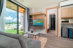 Two Bedroom Grand Deluxe | Living room | 40-inch LED TV with satellite channels, TV