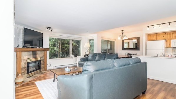 TV, fireplace, DVD player