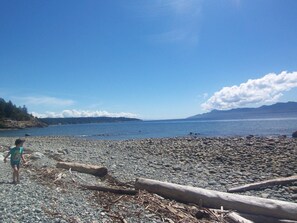Beach nearby, sun-loungers, beach towels - Private waterfront cottage on Malaspina Strait (Powell River)