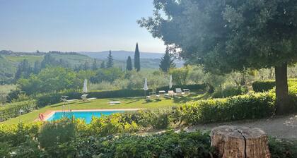Villa il Borraccio. Begonia Dependance Schwimmbad mit herrlichem Blick auf die Chianti-Hügel