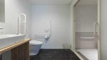 Free toiletries, hair dryer, slippers, electronic bidet