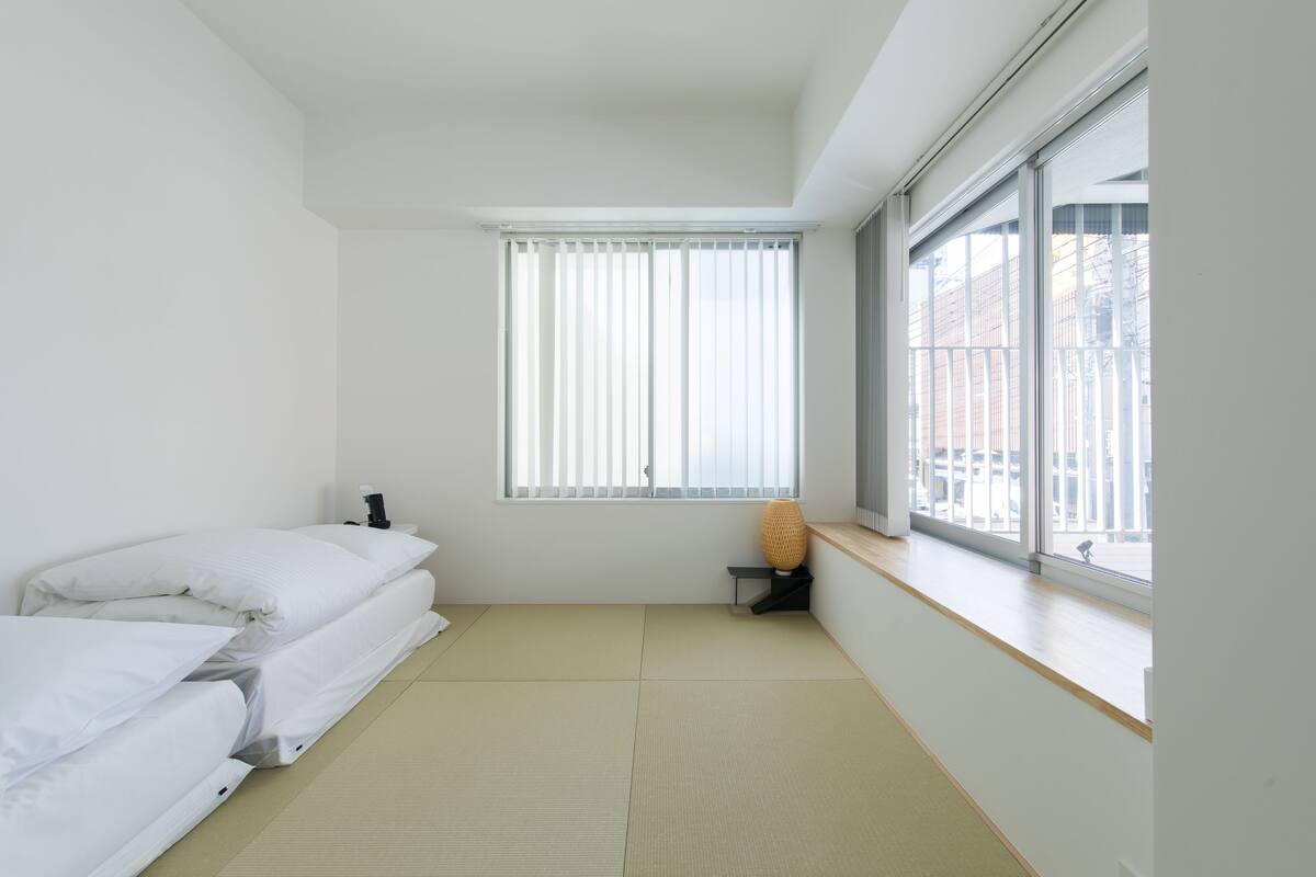 Japanese Room with Terrace | Premium bedding, desk, blackout drapes, soundproofing