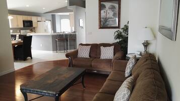 Luxury Villa, 4 Bedrooms, Accessible, Poolside | Living area | Flat-screen TV, DVD player, stereo