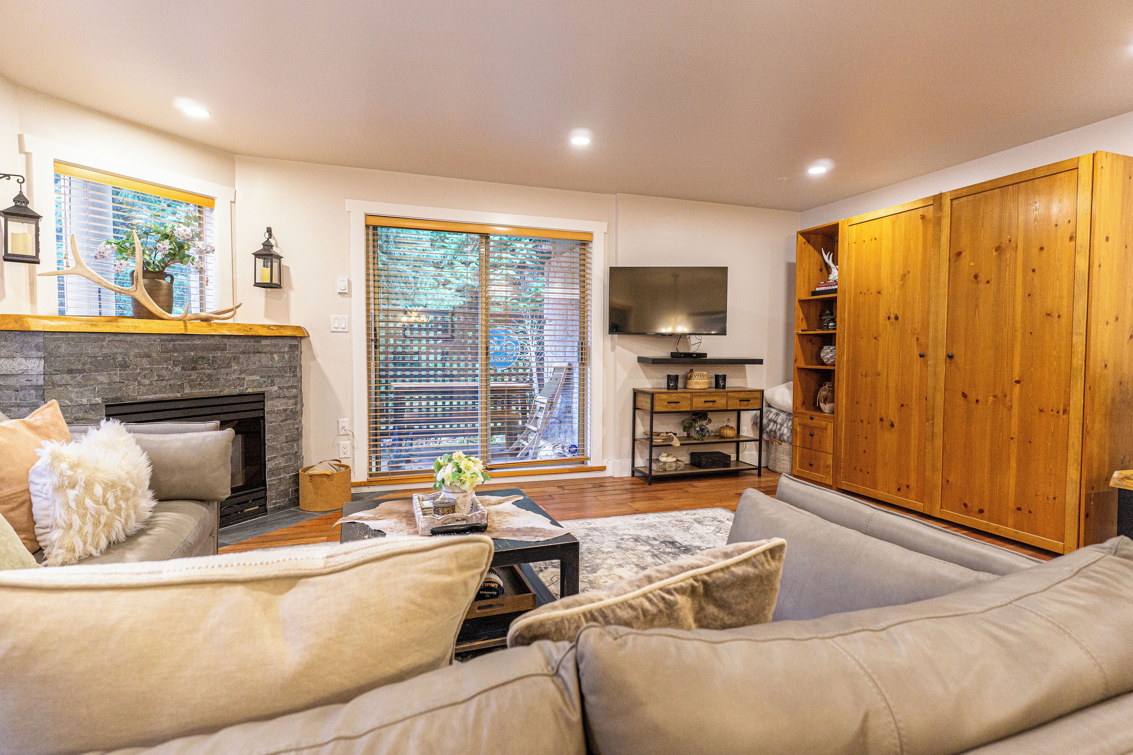 TV, fireplace, DVD player