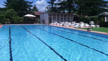 Piscina stagionale all'aperto, lettini