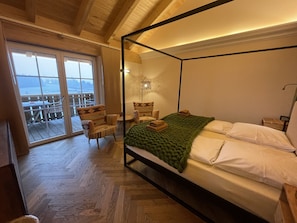 Double Room, Balcony, Mountain View | Premium bedding, minibar, desk, blackout drapes