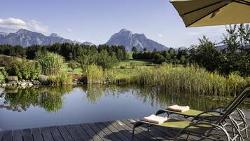 Luksus-alpehytte - 1 soveværelse - pejs i værelset - udsigt til pool | Udsigt fra værelset