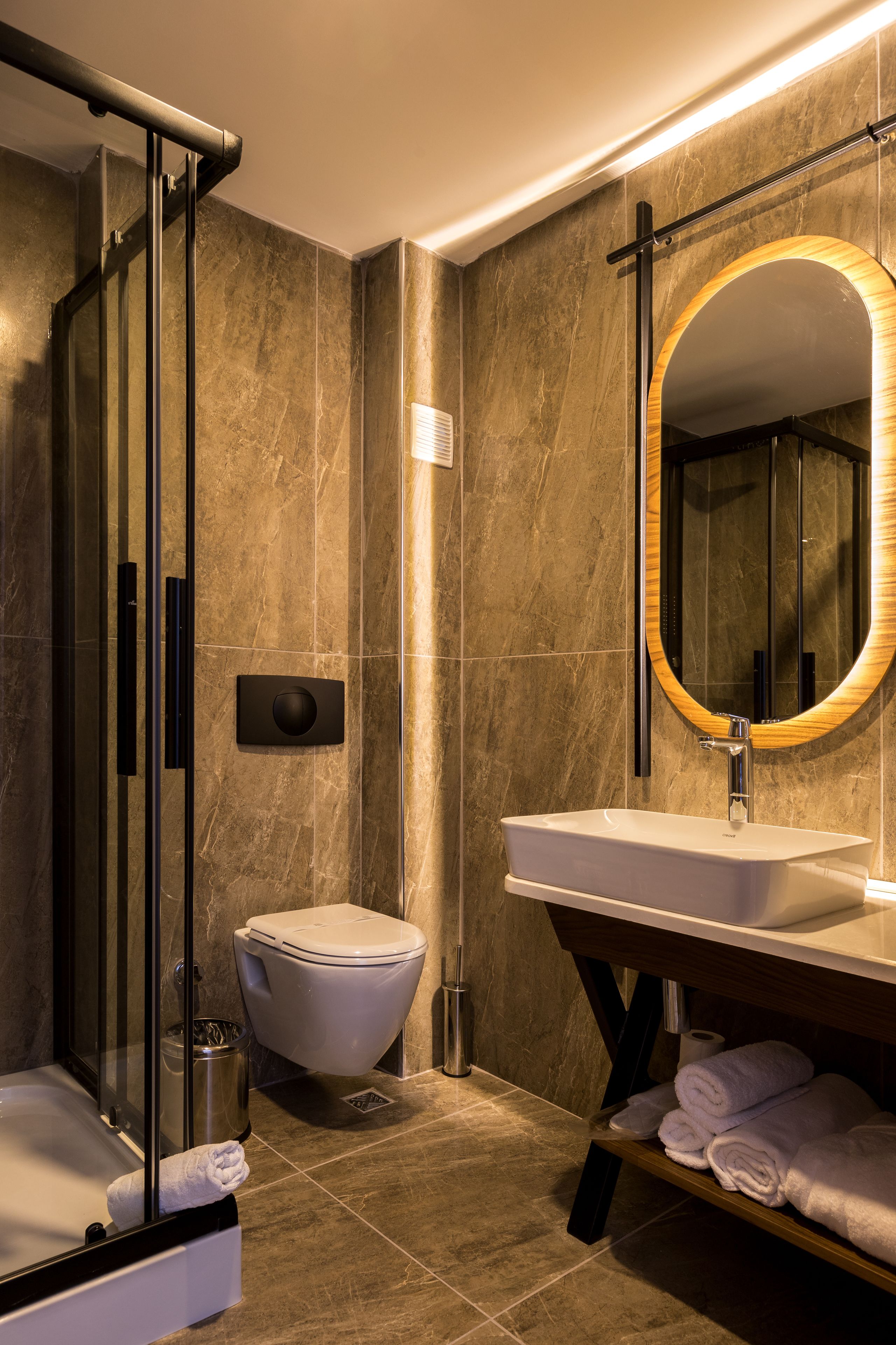 shower, free toiletries, hair dryer, bathrobes