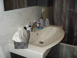 Ensemble douche/baignoire, sĂšche-cheveux, bidet, serviettes fournies