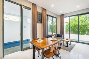 Family Villa, 3 Bedrooms, Ocean View | Living area | LCD TV - Cove Villa Prana Jimbaran (Jimbaran)