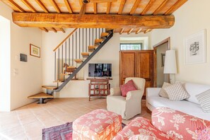 Smart TV, chimenea, reproductor de DVD y tenis de mesa 