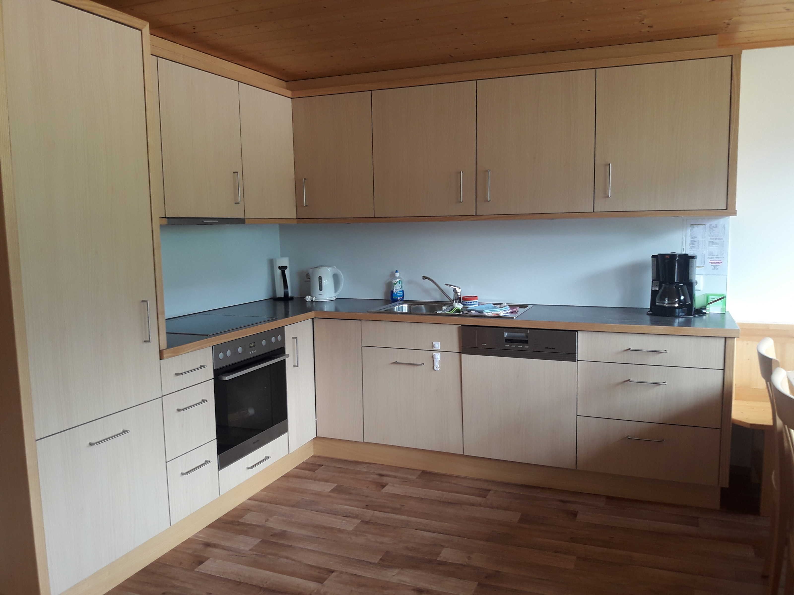 Fridge, oven, dishwasher, coffee/tea maker