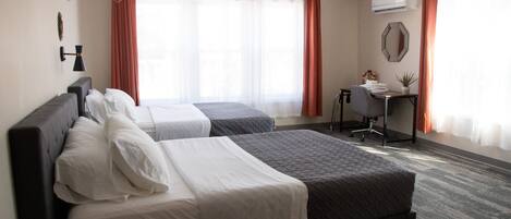 Double Room, 2 Queen Beds | Iron/ironing board, free WiFi, bed sheets