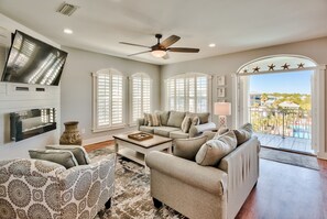 Fireplace, DVD player