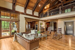 Living area - 6,400SF Mtn Home, Views, Pool Table, Outdoor Fireplace, Near Downtown Boone, Pet Friendly (Boone)