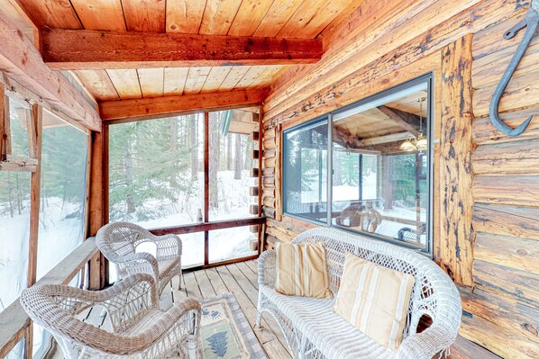 Property grounds - Woodland cabin with screened porch & meadow views - near town, with internet (McCall)