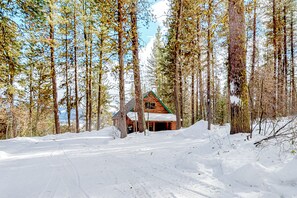 Exterior - Woodland cabin with screened porch & meadow views - near town, with internet (McCall)