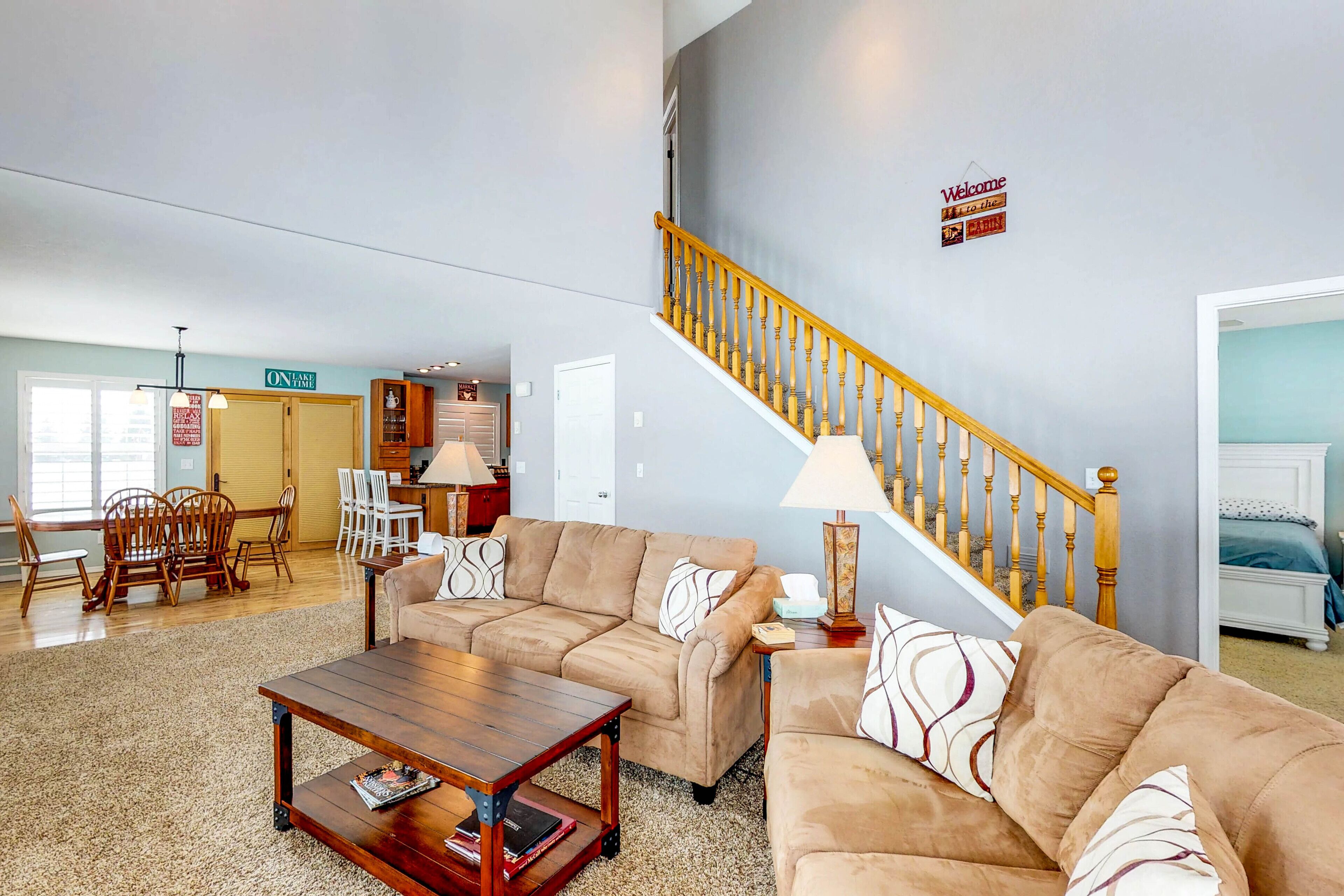 Charming and spacious country home with furnished back deck and mountain view