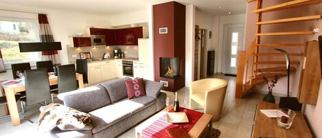 Télévision, cheminée