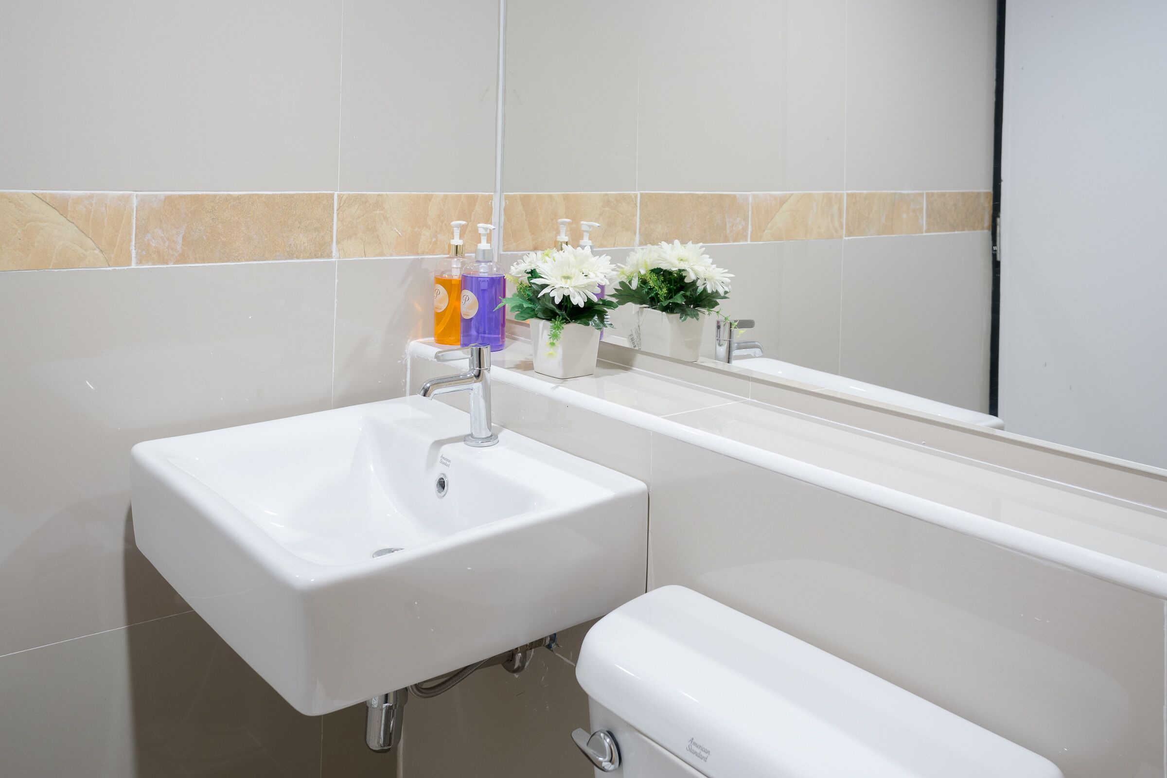 shower, rainfall showerhead, designer toiletries, hair dryer