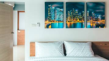 Ropa de cama de alta calidad y cortinas blackout