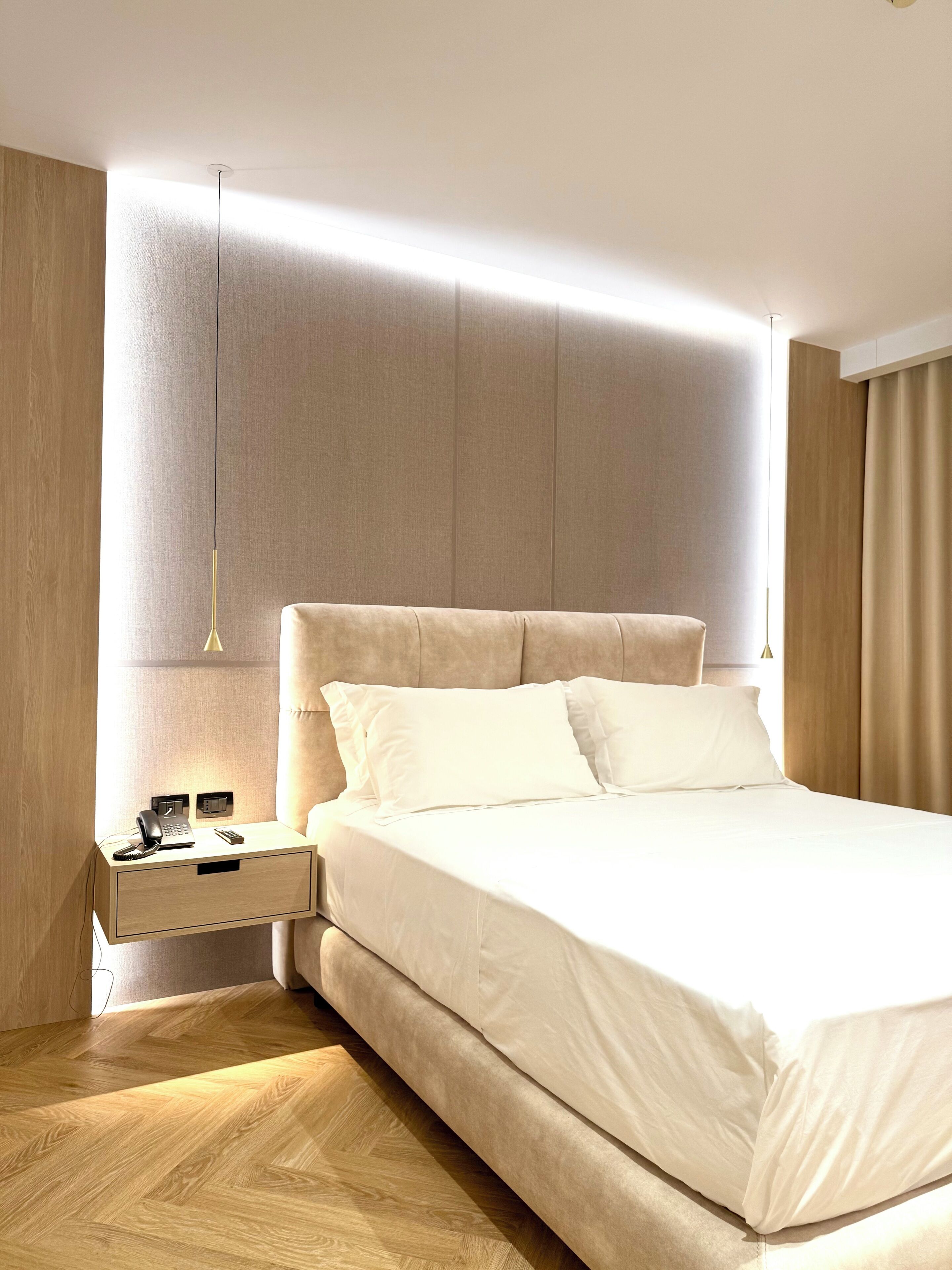 Draps italiens Frette, literie de qualité supérieure, minibar