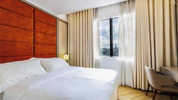 Italienska Frette-lakan, sÀngtillbehör av högsta kvalitet och minibar