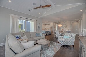 TV, DVD player, books, video library