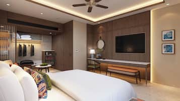 Chalet Grand | Minibar, caja fuerte, escritorio y cortinas opacas