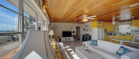 Smart TV, DVD player, music library, video library