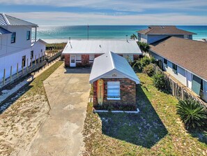 Exterior - Beachfront. Single family home. Pet-friendly.Quiet. Gorgeous sunsets from patio! (Panama City Beach)
