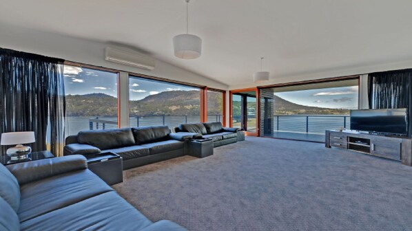 TV, DVD player, video library