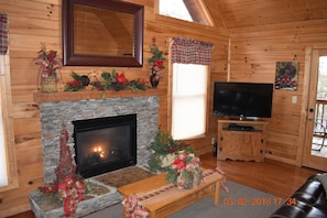 TV, fireplace, DVD player, stereo
