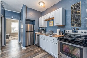 Fridge, microwave, oven, stovetop - 1920's Vintage Home in Historic Saint Charles - Fully Remodeled (St Charles)