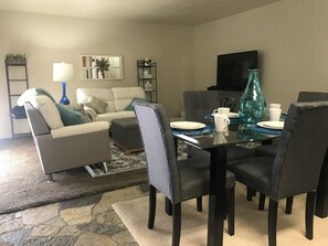 Premium Condo, 1 Bedroom, Kitchen (Unit E8) | Living area