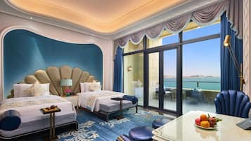 Down comforters, minibar, in-room safe, desk
