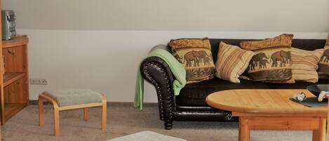 TV, bøker, musikkbibliotek og stereoanlegg