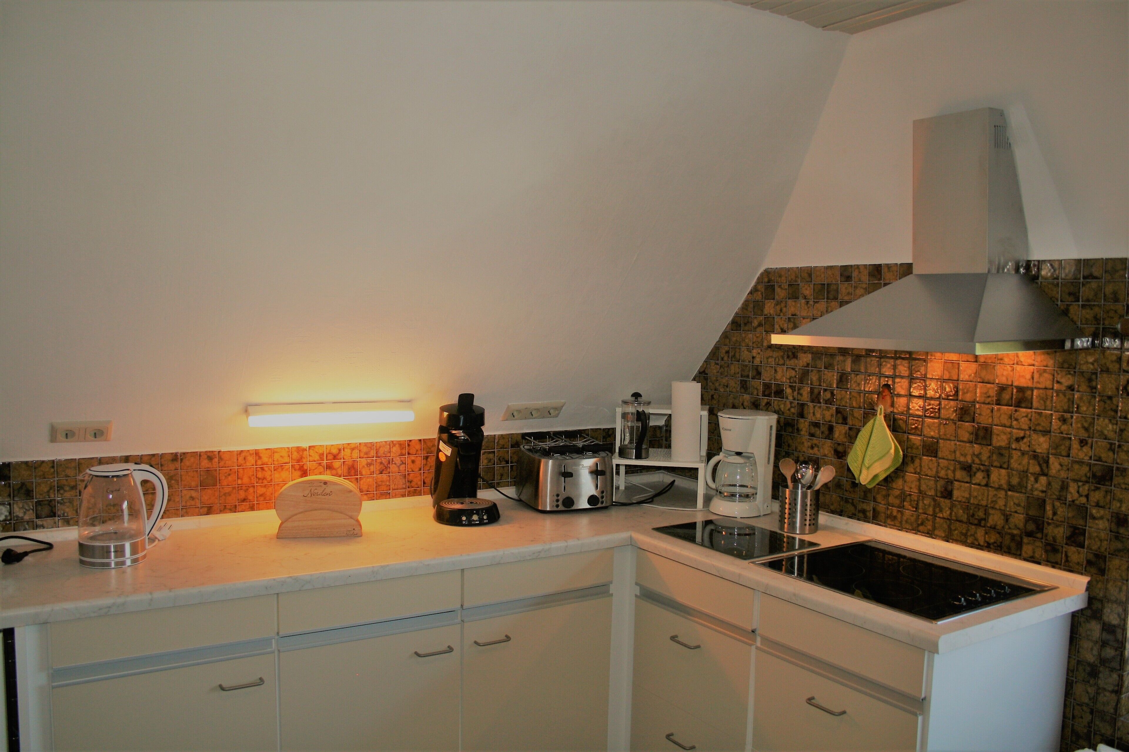 Kühlschrank, Mikrowelle, Herdplatte, Geschirrspüler