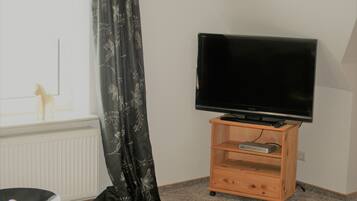 TV, books, music library, stereo