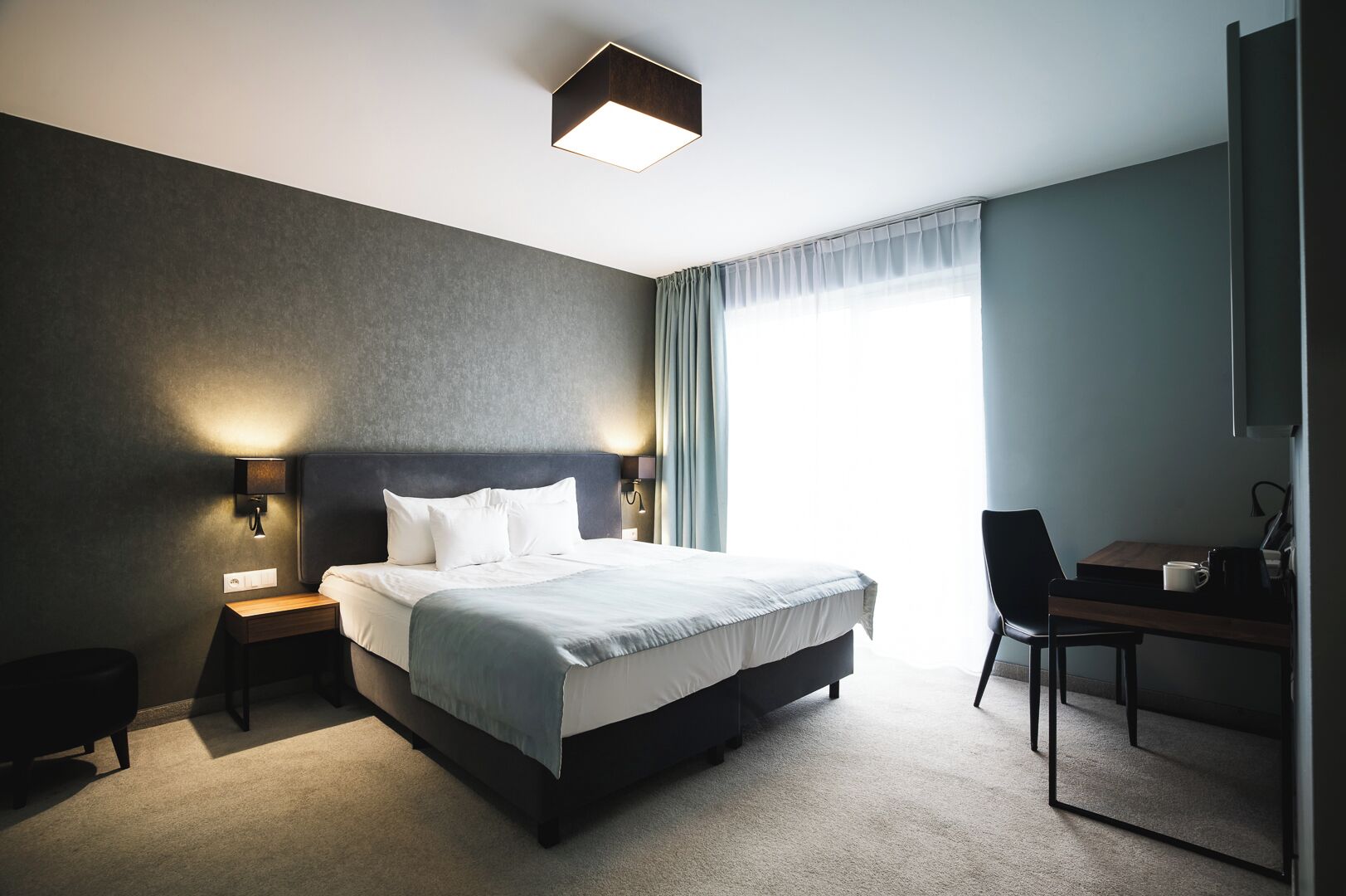 Habitació doble | Escriptori, habitacions insonoritzades i planxa i posts de planxar 