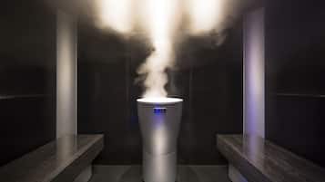 Salas para tratamentos a dois, sauna seca, sauna a vapor