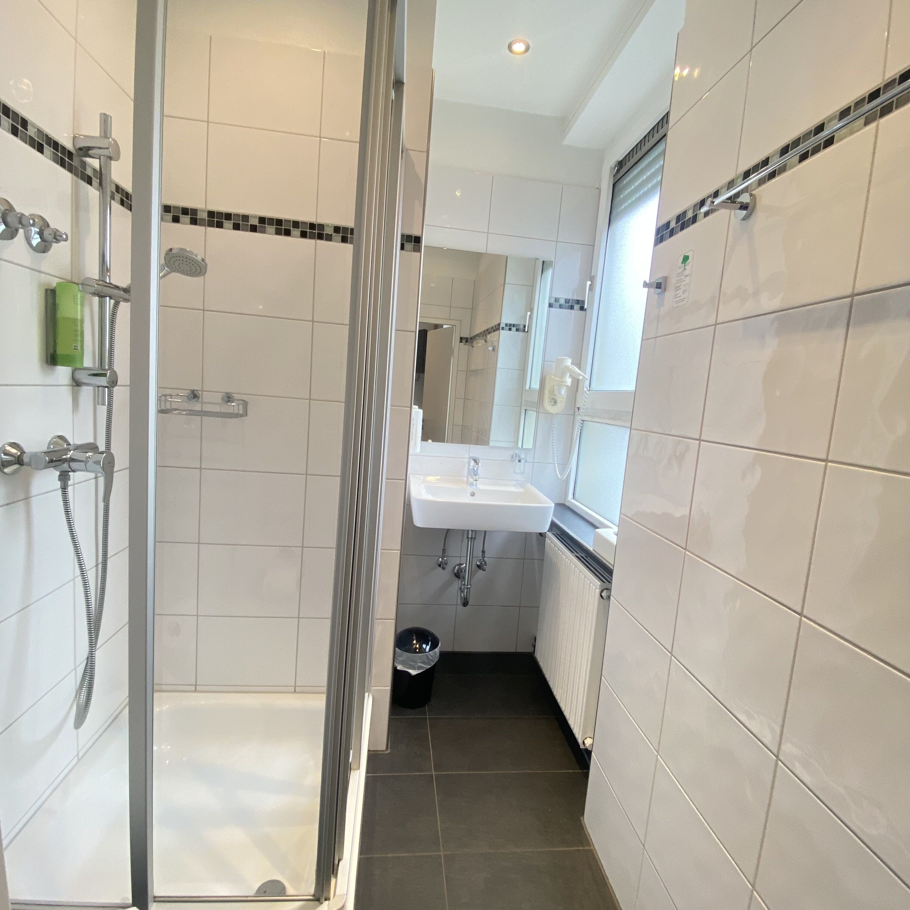 single room | bathroom | shower, free toiletries, hair dryer, towels