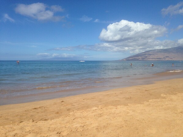 Beach nearby, sun-loungers, beach towels