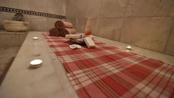 Sauna, Turkish bath, body treatments, deep-tissue massages, body scrubs