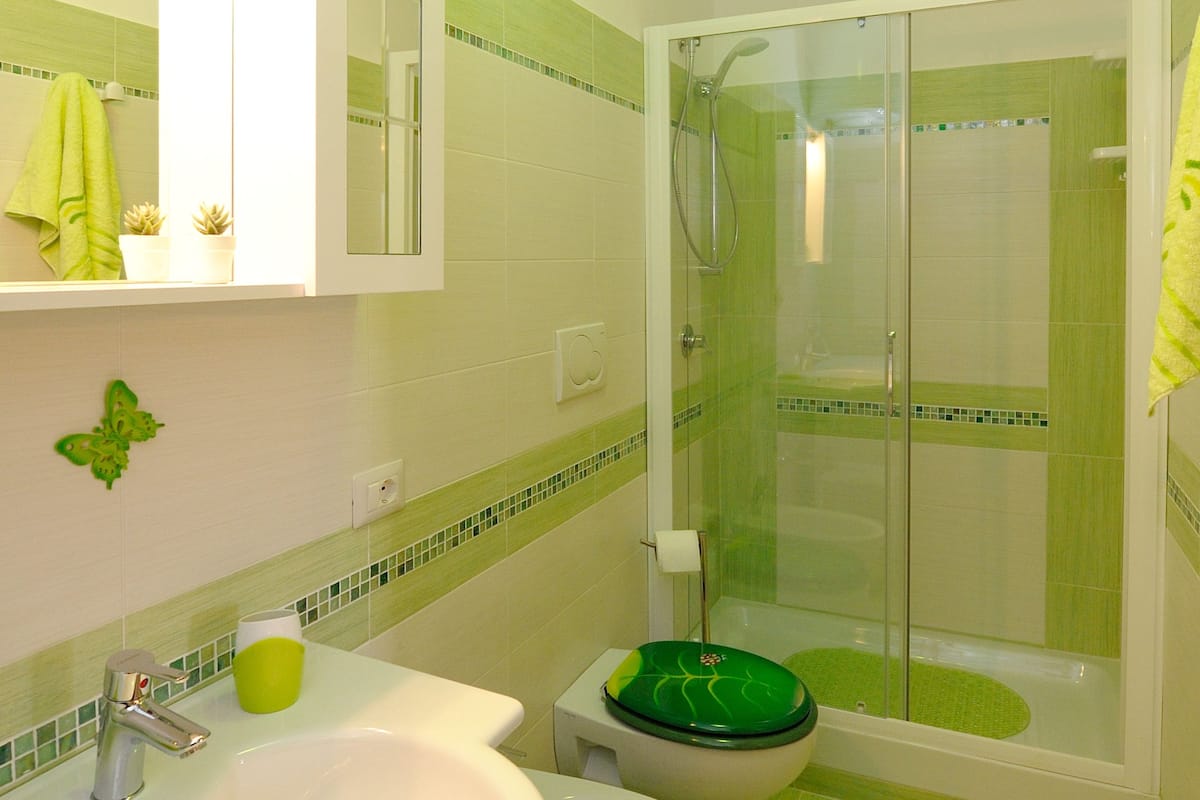 Ducha, secador de pelo, bidet, toallas