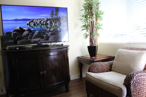 TV, DVD player, books