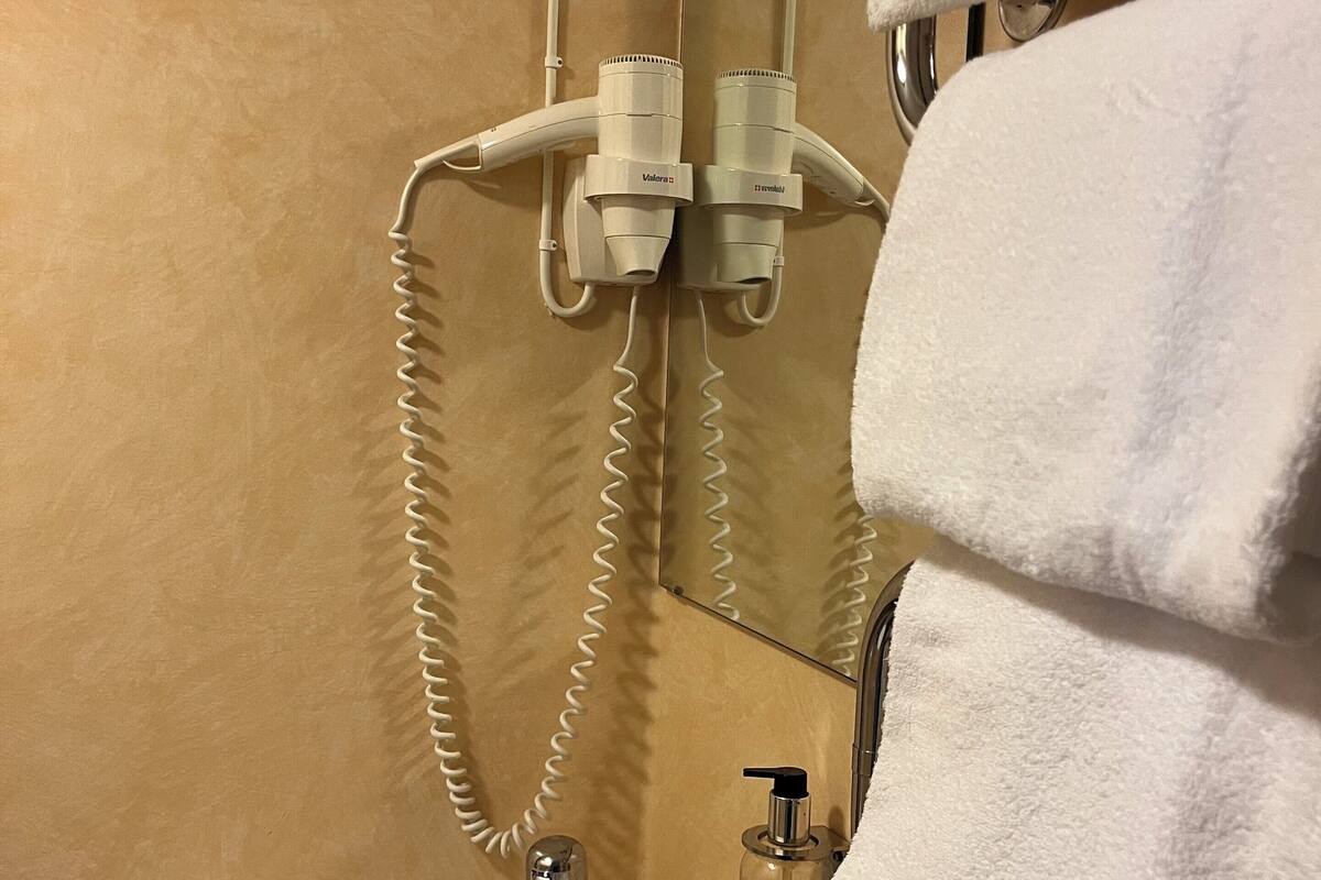 shower, free toiletries, hair dryer, slippers