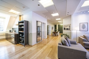 Grand Apartment, 4 Bedrooms | Living area | Flat-screen TV, Netflix, pay films - Kings Garden 1 by Daniel&Jacob’s (Copenhagen)