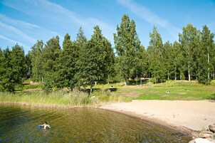 On the beach, beach volleyball, surfing, kayaking